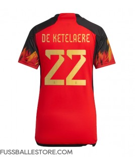 Günstige Belgien Charles De Ketelaere #22 Heimtrikot Damen WM 2022 Kurzarm